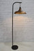 floor lamp with suspended rust finish shade