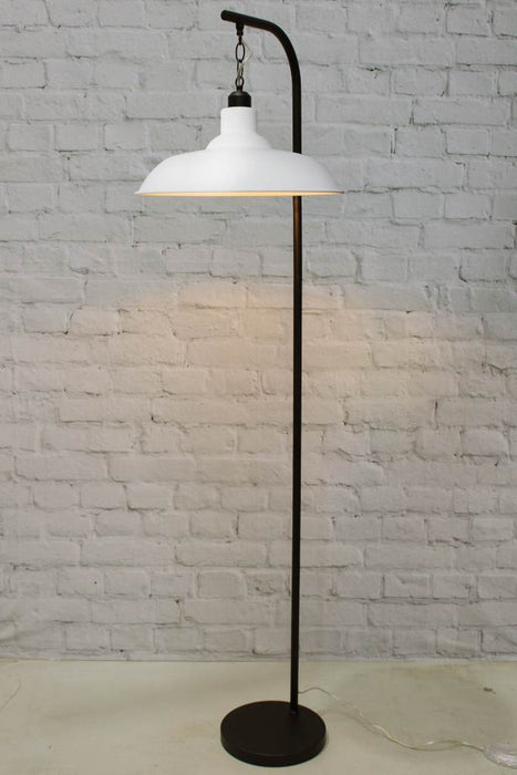 floor lamp with suspended white shade