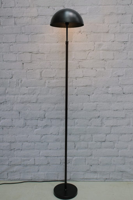 Black floor lamp with medium black shade