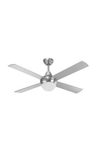 Ceiling fan in chrome finish with LED light