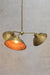 Gold/Brass steel frame light with adjusted bright brass shades