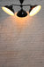 Factory 3 Arm Ceiling Light in black finish in tilted position
