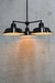 Factory Industrial Chandelier full shot black shades with black frame