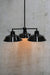 Factory Industrial Chandelier in black with black shades from above