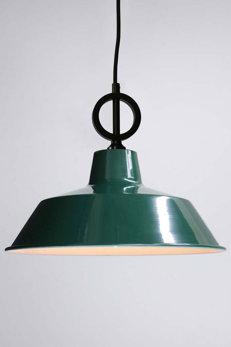 Federation green pendant light with black cord without disc