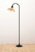 Floor lamp with adjustable amber glass shade
