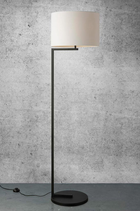 Contemporary floor lamp with white shade