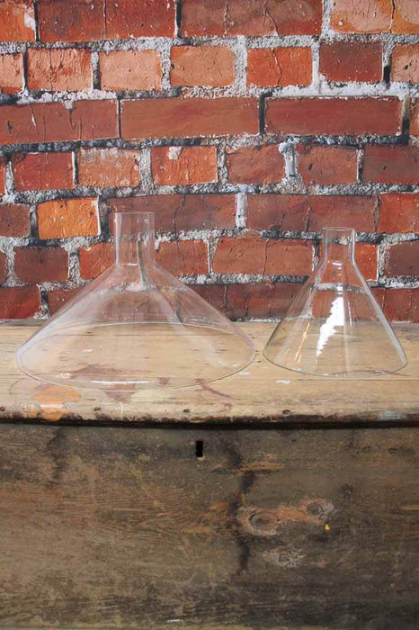 Glass lab funnel shades in large and small