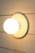 Glass Ball Disc Wall Light  small opal shade with large white disc