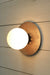 Glass Ball Disc Wall Light small opal shade with large metal disc