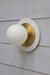 Glass Ball Disc Wall Light small white opal shade with large white disc and small brass disc