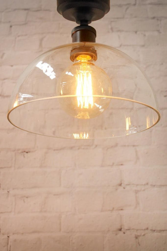 Glass dome ceiling light