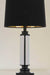 Smoked glass table lamp with black shade