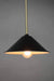Gold pole pendant with black cone shade