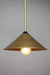Gold pole pendant with bright brass cone shade