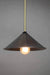 Gold pole pendant with steel cone shade