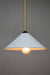 Gold pole pendant with white cone shade