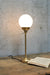 Gold steel candlestick lamp with matching gold gallery