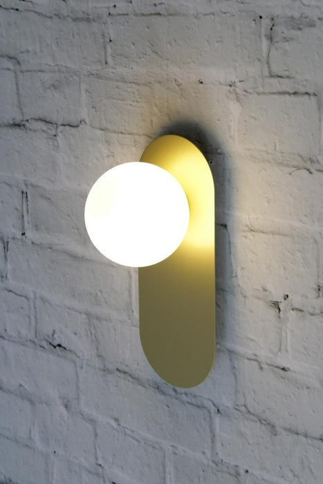 Opal wall light with gold wall plate
