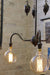 Gooseneck chandelier light with ornamental brass pulley