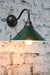 Green cone light shade with outdoor wall arm
