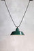 Green factory pendant light with no cover