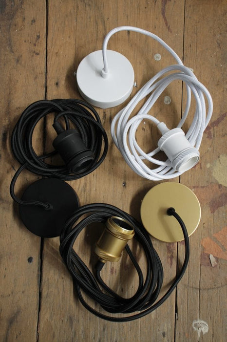 Black, white and gold/brass pendant cords
