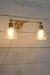 Holphane glass wall light with gold wall arm