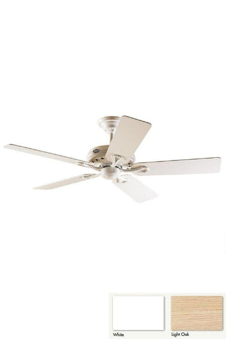 Hunter ceiling fan savoy 132cm 52 white with white and light oak switch blades