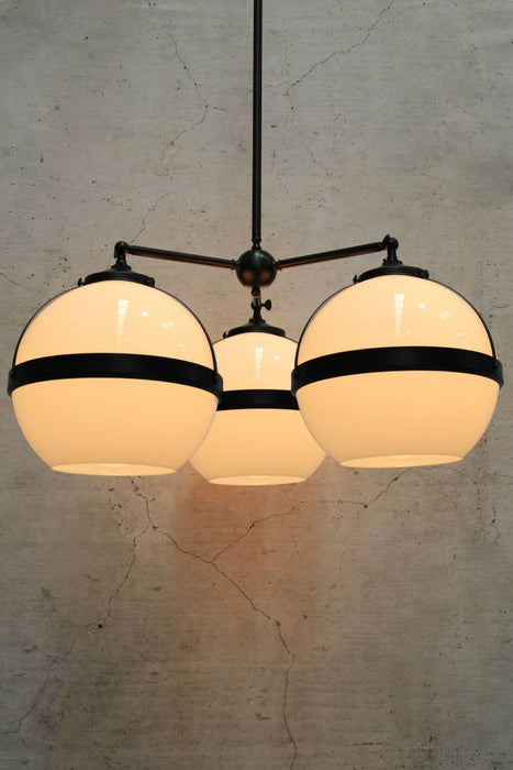 Huxley chandelier in black with large open shades