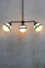 Huxley chandelier in black with small opal shades