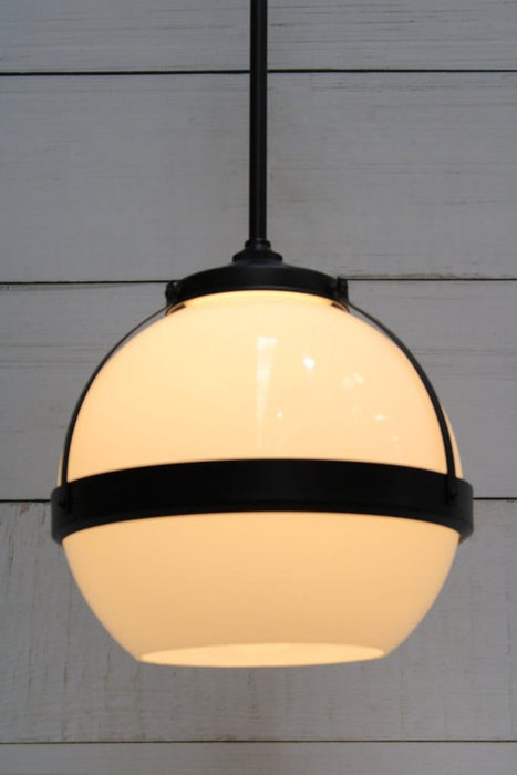 Huxley pendant with large open shade and black fixture