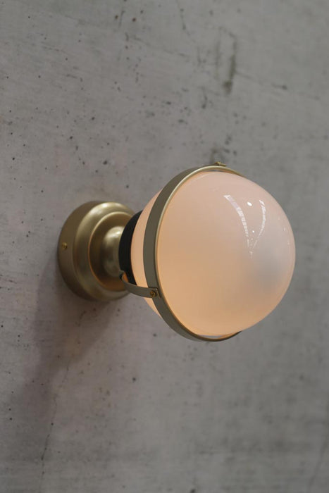 Huxley ceiling light with opal shade and gold fixture