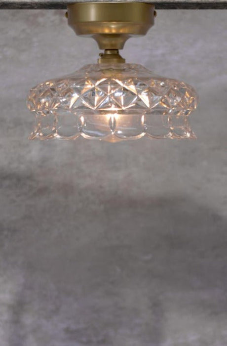 Apsley Glass Ceiling Light with gold/brass batten holder.