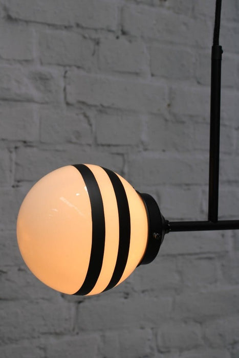 Painted Glass Ball Junction Light with 2 stripes