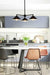Industrial Cone Chandelier above Dining table