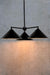 Industrial Cone Chandelier Large black shades
