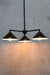 Industrial Cone Chandelier in black with black shades