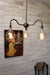Industrial gooseneck chandelier with filament bulbs