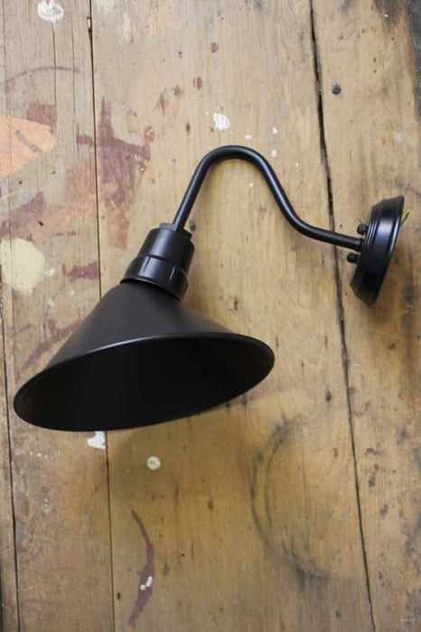 Industrial sign wall light with angled shade