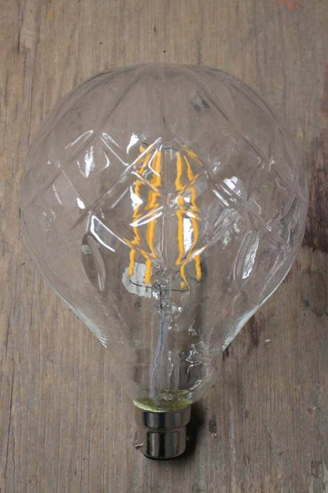 Intricate cut glas detailed bulb. art deco vintage style light bulb.  