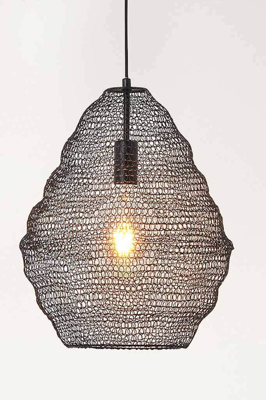 Large Black Mesh Pendant 