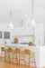 white loop loft pendant light in kitchen setting