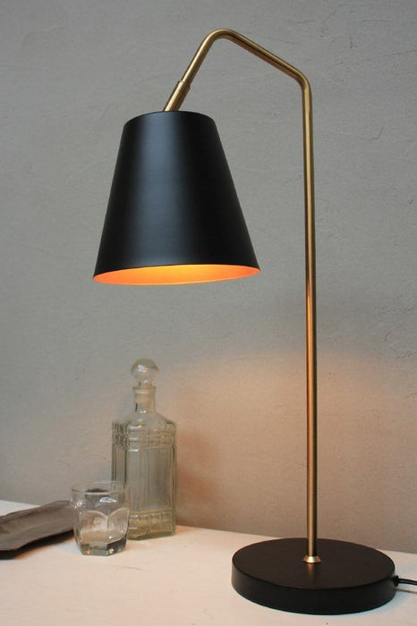 Matt black table lamp. mid century modern lighting. mid century modern design