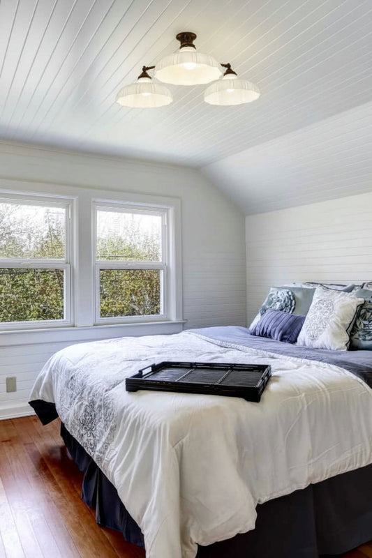 Mayflower Flush Mount light in bedroom