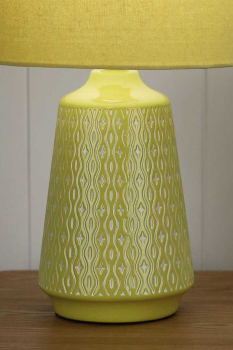 meadowlands ceramic lamp in yellow