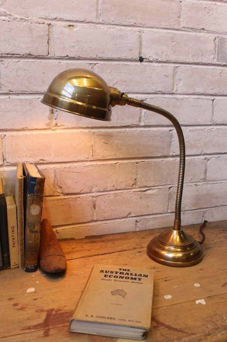 Metal flexible arm table lamp old bankers lamp