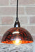 Mottled red Bakelite Bowl Pendant Light with black pendant cord. Use in kitchen island lighting bedside lights cafe lighting. 