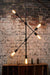 Moveable arm pendant light. matt black finish with exposed bulbs. buy luxe lighting online