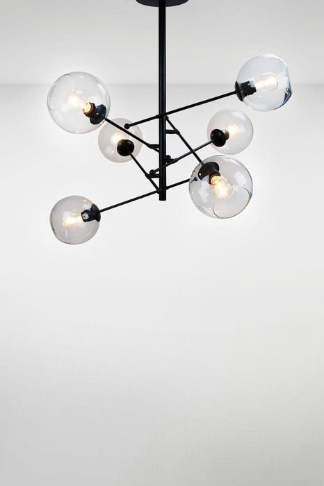 Multi light pendant with clear glass shades